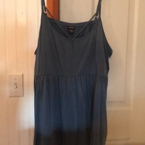 Blueish grey tank top with chest detail torrid